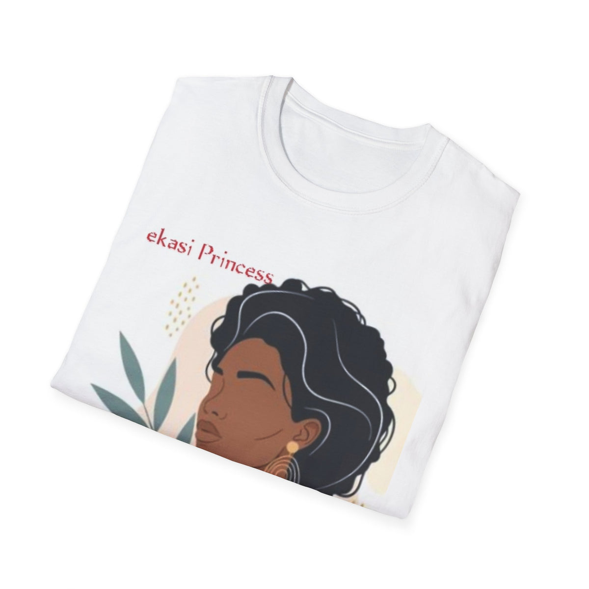 Melanin Princess T-Shirt | Afro Woman Illustration, Botanical Accent