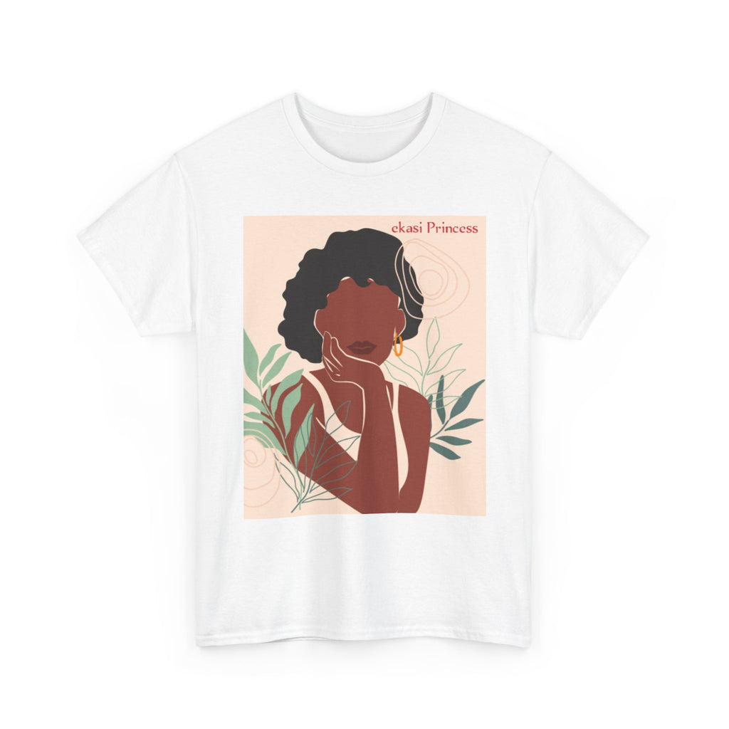 Afro Chic Portrait T-Shirt | Botanical Illustration, 'eboni Princess'