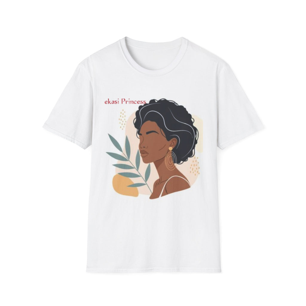 Melanin Princess T-Shirt | Afro Woman Illustration, Botanical Accent